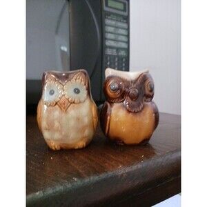 Vintage Owl Salt And Pepper Shaker Set Ceramic NO Chips Or Cracks